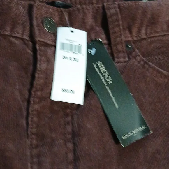 Banana Republic Men's Corduroy‎ Pants - Deep Burgundy. Sz.34 X32 Slim. NWT - Picture 4 of 16
